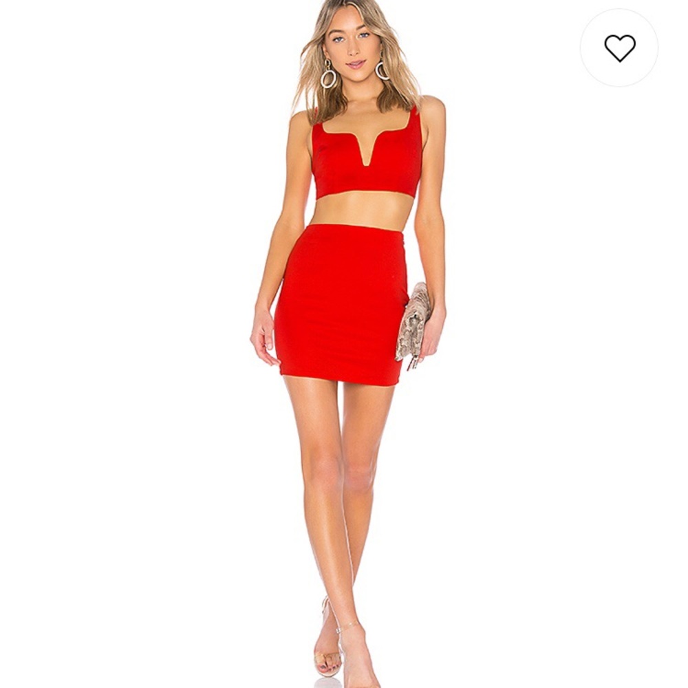 By The Way. Cecilia square neck set - Red